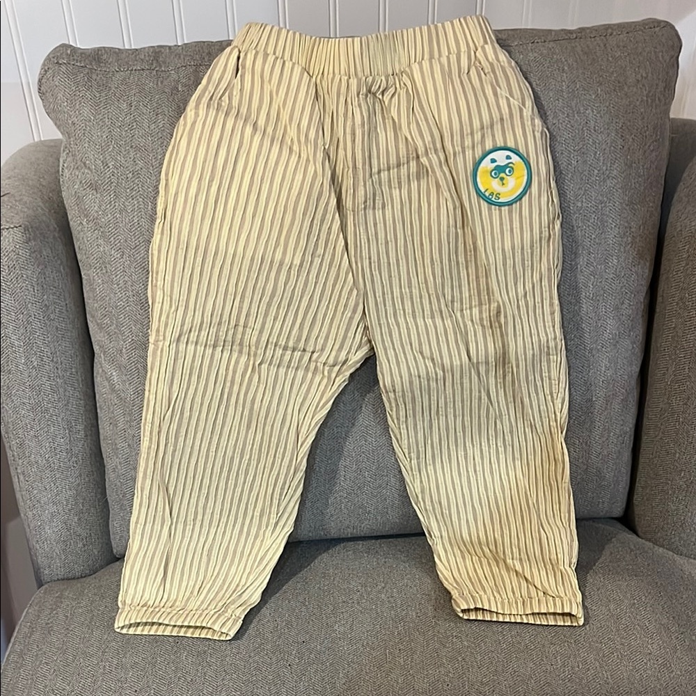 Striped Boys Bubble Pants with Patch